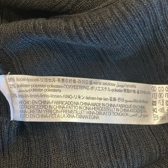 Zara Semi Sheer Rib Knit Longline Polo Black M - Picture 10 of 10